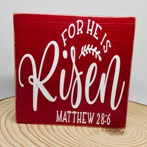 Handmade Tiered Tray Farmhouse Decor For He Is Risen Handmade Faith Mini Sign